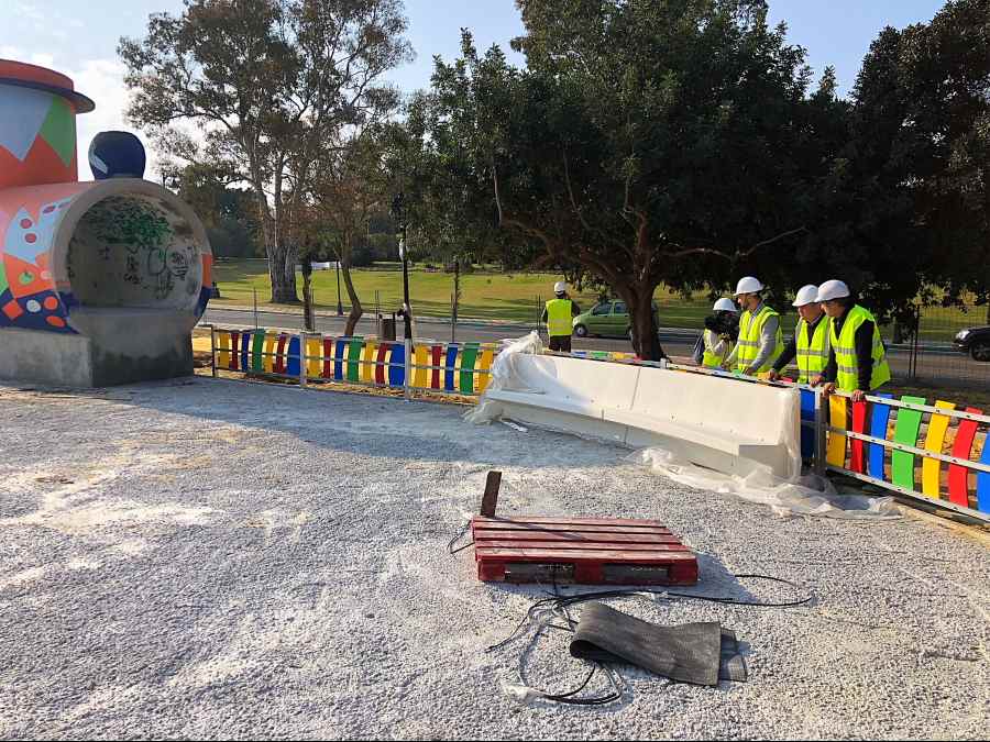 Romero y Alconchel supervisan las obras de remodelación del Parque del Tren
