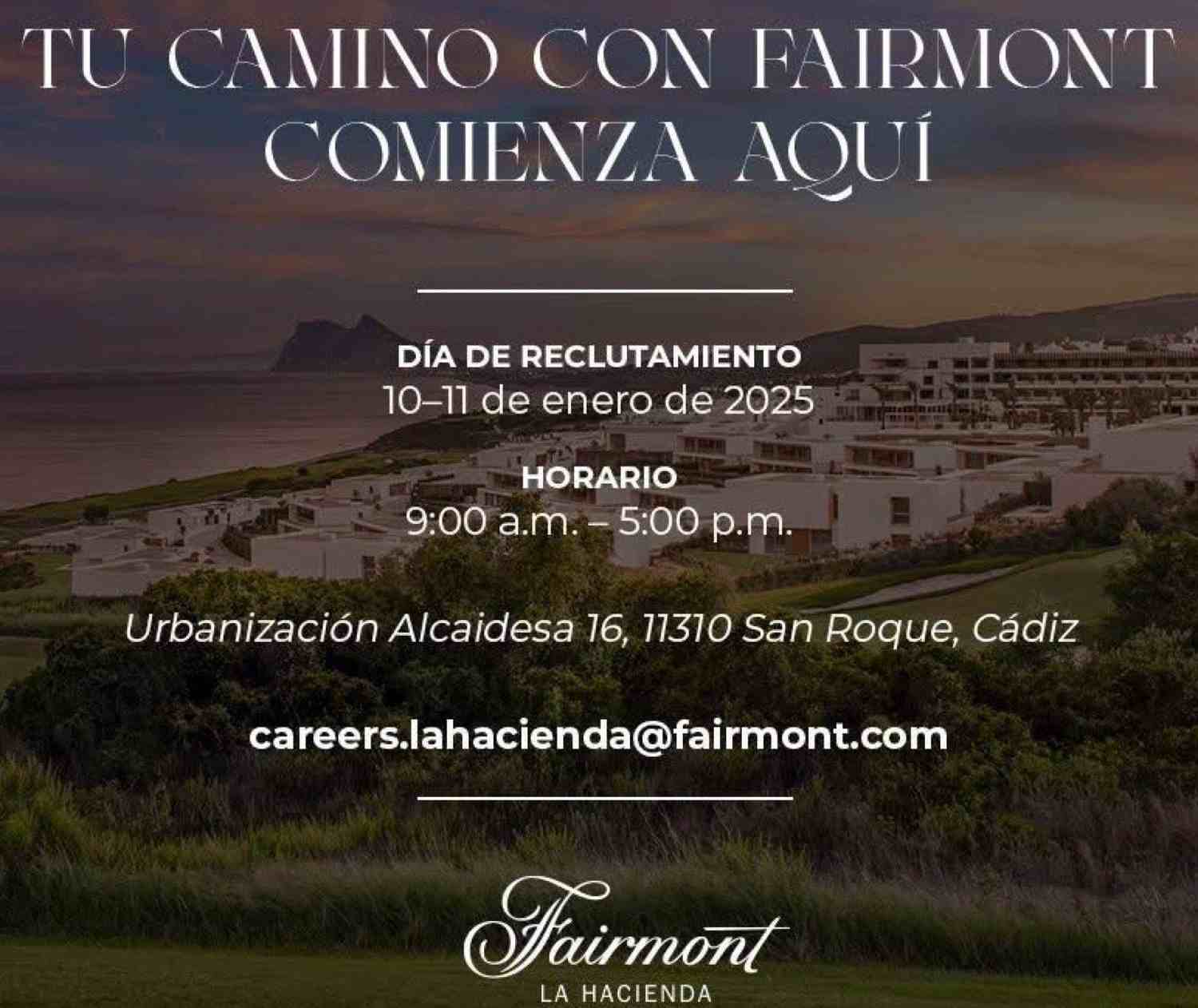 Este viernes y el sábado, jornadas de selección de personal para el Hotel Fairmont La Hacienda